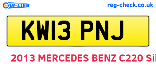 KW13PNJ are the vehicle registration plates.