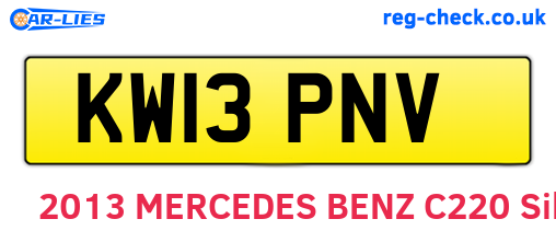 KW13PNV are the vehicle registration plates.