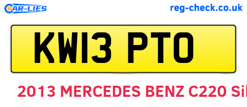 KW13PTO are the vehicle registration plates.