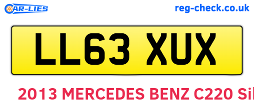 LL63XUX are the vehicle registration plates.