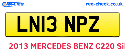 LN13NPZ are the vehicle registration plates.