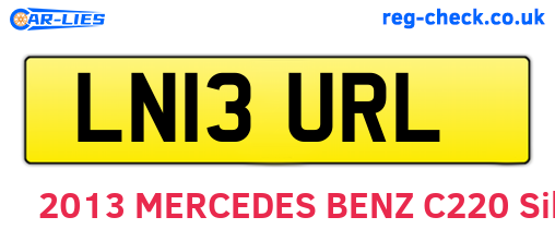 LN13URL are the vehicle registration plates.