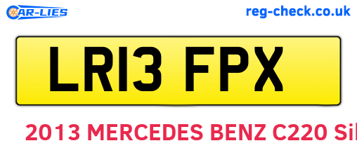 LR13FPX are the vehicle registration plates.