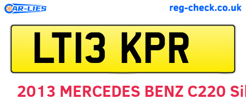 LT13KPR are the vehicle registration plates.