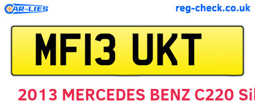 MF13UKT are the vehicle registration plates.