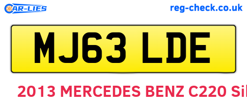 MJ63LDE are the vehicle registration plates.