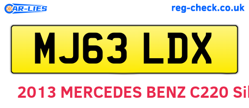 MJ63LDX are the vehicle registration plates.