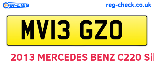 MV13GZO are the vehicle registration plates.