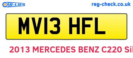 MV13HFL are the vehicle registration plates.