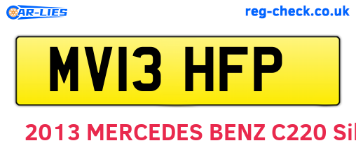 MV13HFP are the vehicle registration plates.