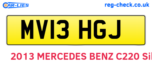 MV13HGJ are the vehicle registration plates.
