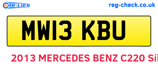 MW13KBU are the vehicle registration plates.