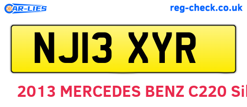 NJ13XYR are the vehicle registration plates.