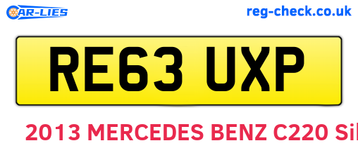 RE63UXP are the vehicle registration plates.