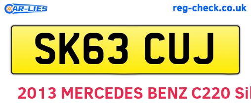 SK63CUJ are the vehicle registration plates.