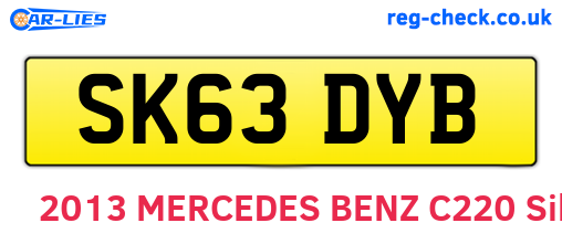 SK63DYB are the vehicle registration plates.
