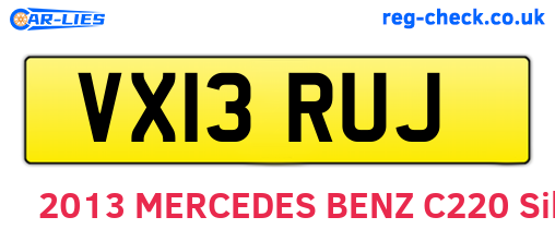 VX13RUJ are the vehicle registration plates.
