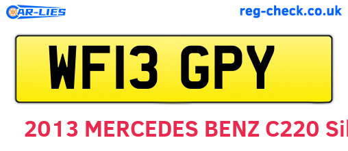 WF13GPY are the vehicle registration plates.