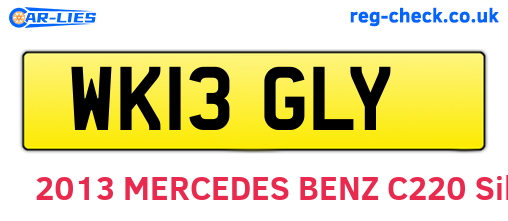 WK13GLY are the vehicle registration plates.