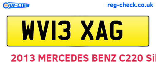 WV13XAG are the vehicle registration plates.
