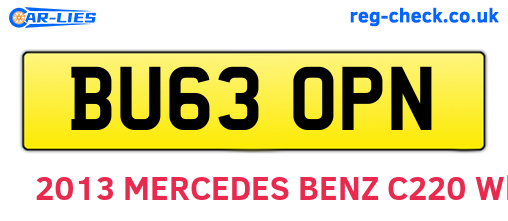BU63OPN are the vehicle registration plates.