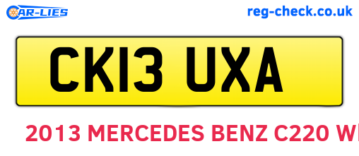 CK13UXA are the vehicle registration plates.