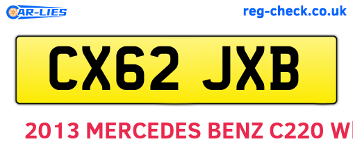 CX62JXB are the vehicle registration plates.