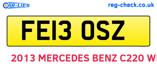 FE13OSZ are the vehicle registration plates.