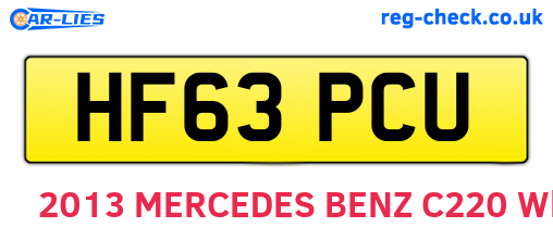 HF63PCU are the vehicle registration plates.