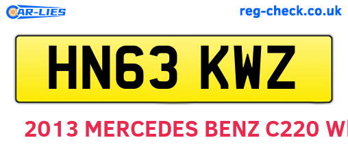 HN63KWZ are the vehicle registration plates.