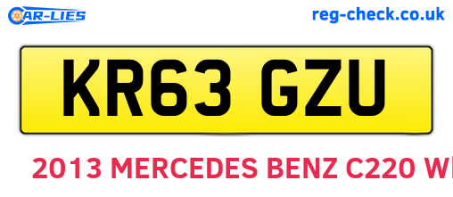 KR63GZU are the vehicle registration plates.