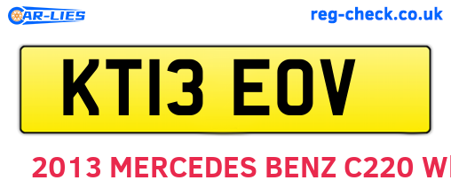 KT13EOV are the vehicle registration plates.