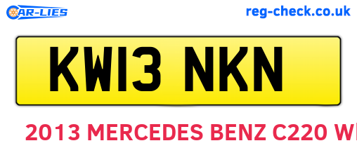 KW13NKN are the vehicle registration plates.