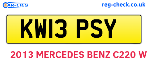 KW13PSY are the vehicle registration plates.