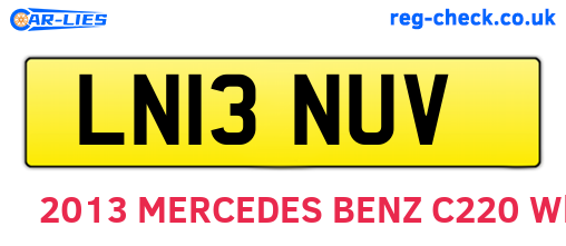 LN13NUV are the vehicle registration plates.