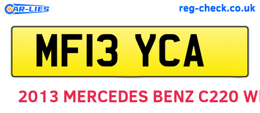 MF13YCA are the vehicle registration plates.