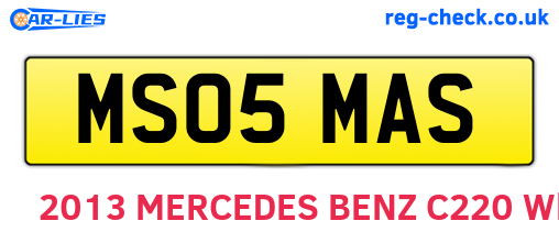 MS05MAS are the vehicle registration plates.