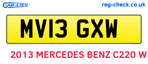 MV13GXW are the vehicle registration plates.