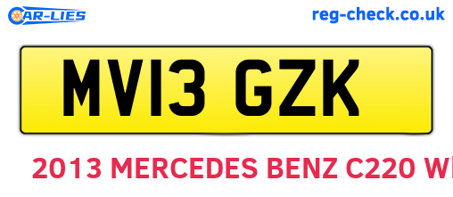 MV13GZK are the vehicle registration plates.