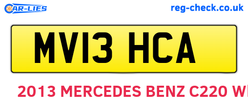 MV13HCA are the vehicle registration plates.