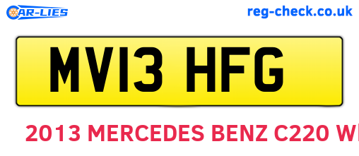 MV13HFG are the vehicle registration plates.