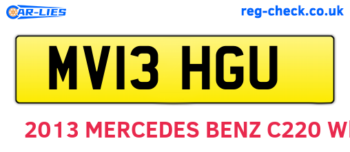 MV13HGU are the vehicle registration plates.