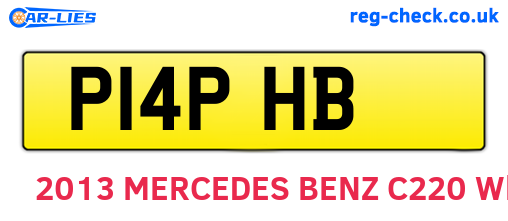 P14PHB are the vehicle registration plates.