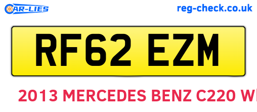RF62EZM are the vehicle registration plates.