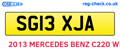 SG13XJA are the vehicle registration plates.