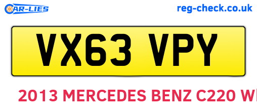VX63VPY are the vehicle registration plates.