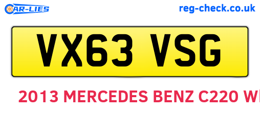VX63VSG are the vehicle registration plates.
