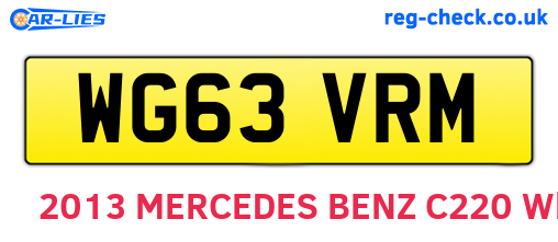 WG63VRM are the vehicle registration plates.