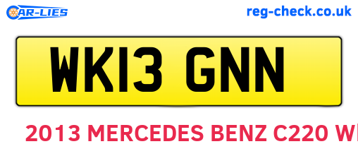 WK13GNN are the vehicle registration plates.