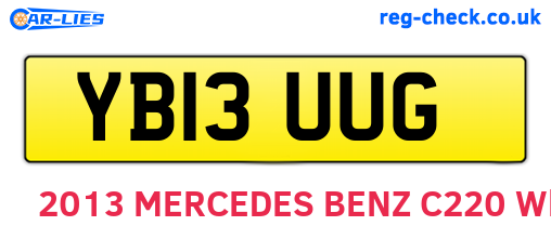 YB13UUG are the vehicle registration plates.